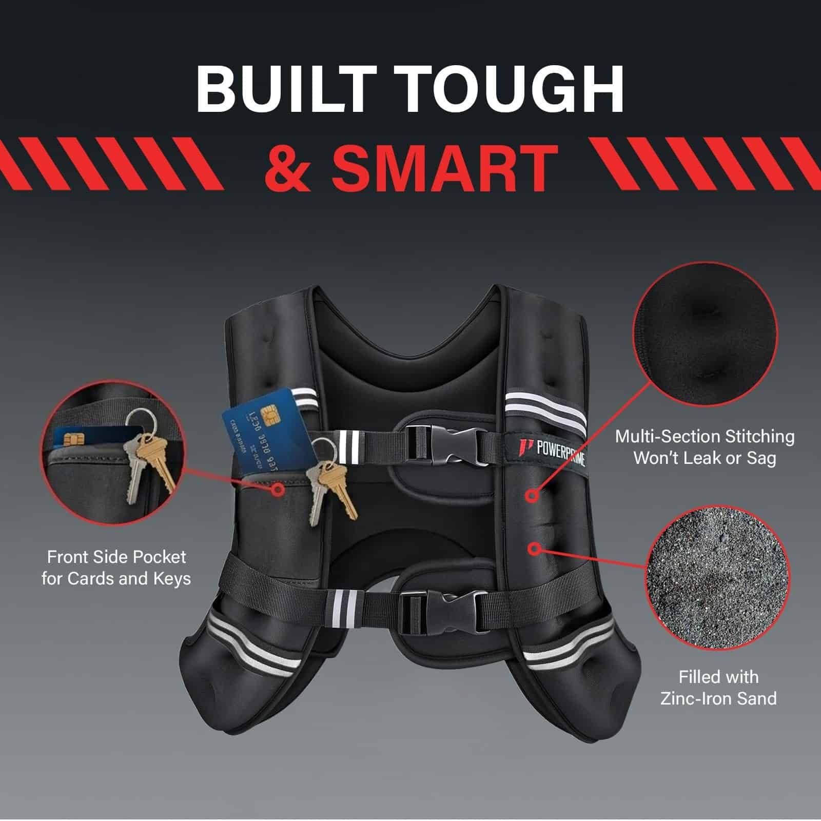 PowerPrime weighted vest feature view